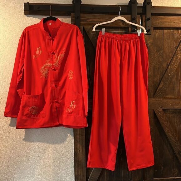 Men's Suit Embroidery Middle-Aged Tang Chinese Style Casual Loose Short Sleeve - Picture 2 of 15